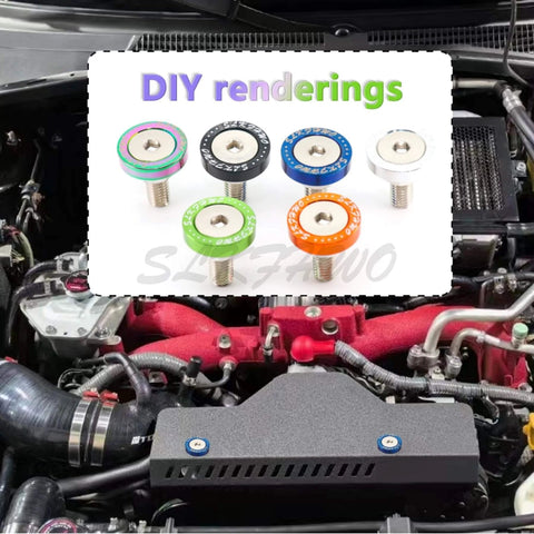 SLKFHWO 6063-T6 Hard Aluminum Alloy Fender Washer in JDM Engine Compartment with DIY render in various colors