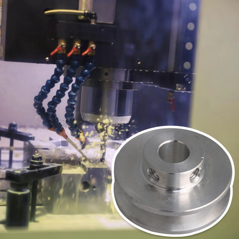 Aluminum Alloy Single Groove Pulley 31x15x8mm With 8mm Bore For 3 To 5mm PU Belts on milling machine
