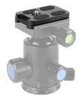 Aluminum Alloy QR 60 Quick Release Plate With One Quarter Inch Screw Mount Anti Slip Rubber Pads on Arca Swiss Ball Head Tripod