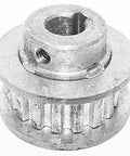 2 Pcs Metal Synchronous Pulley Gear Set for Mini Lathe Drive Wheel Aluminum Alloy 8mm Bore 10mm Shaft showing gear close-up