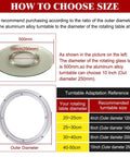 How to choose size guide for 10 Inch Aluminum Alloy Lazy Susan Turntable Bearing, with dimensions and adaptation reference