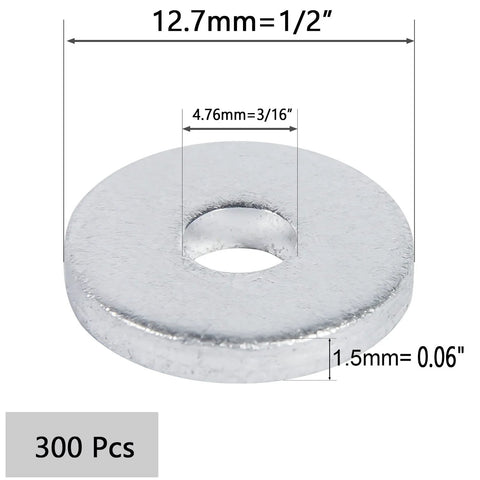 Aluminum Back Up Rivet Washer dimensions, ID 4.76mm, OD 12.7mm, thickness 1.5mm, Pack of 300