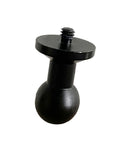 Universal Ball Head Mount Adapter for action cameras 20mm-13mm to 1/4 inch screw, black aluminum alloy, compact and lightweight.