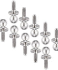 10Pcs Aluminum Alloy Ball Head Screws And Ball Studs Upgrade Parts For Losi 1/24 Micro B And 1/28 Micro T RC Car Buggy arranged in a row