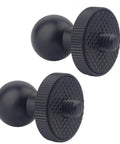 Durable All Aluminum 17mm Ball Mount Adapter With 1/4 Inch Screw, pack of 2, showing textured black design, for Garmin GPS brackets and cameras