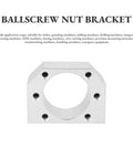 Front view of Dsg25h aluminum ballscrew nut bracket sfu2505 / sfu2510 housing seat mount, used for precise alignment.