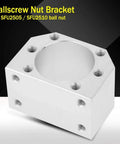 Dsg25h aluminum ballscrew nut bracket, sfu2505 / sfu2510 ballscrew nut housing seat mount holder, front view