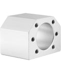 Front view of Three Piece Aluminum Ballscrew Nut Housing Seat Mount Bracket Set With 28mm Inner Diameter For SFU1604 1605 1610 Ballscrews CNC Router