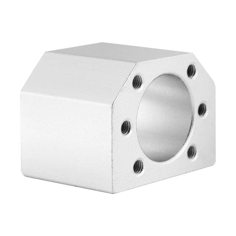 Front view of Three Piece Aluminum Ballscrew Nut Housing Seat Mount Bracket Set With 28mm Inner Diameter For SFU1604 1605 1610 Ballscrews CNC Router