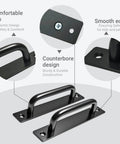 2PCS 5.8 Inches Barn Door Handle, Premium Aluminum Alloy Gate Handle with ergonomic grip and smooth edge for kitchen and cabinet use