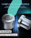 Two Pack Five Eighths Inch To 12mm Adapter Sleeve Bearing Reducer Bushing For Mini Bike Axle aluminum alloy, front and side view