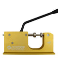Side view of a gold-finished Aluminum Bearing Press Puller for 125mm Inline Skates and Scooters.