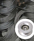 60mm Diameter 25mm High Passive Round Guide Pulley Wheel Made Of Aluminum And Bearing Steel With 10mm Groove Radius with steel wire ropes