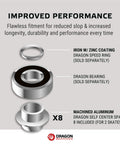 Aluminum Self Centering Bearing Spacers 8 Pack For Inline Skates Roller Skates Scooters Skateboards And Longboards 8mm Wheel Spacers diagram