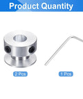 Aluminum Single Groove Belt Pulley 8mm Fixed Bore 20mm Outer Diameter For 6mm PU Round Belt Two Pack Includes Hex Wrench