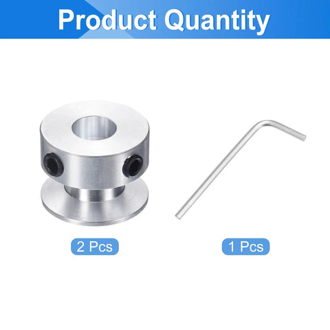 Aluminum Single Groove Belt Pulley 8mm Fixed Bore 20mm Outer Diameter For 6mm PU Round Belt Two Pack Includes Hex Wrench