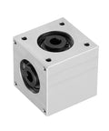 Right Angle Bevel Gearbox 1 To 1 20 Tooth Aluminum Frame 8mm Shaft, side view