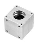 Bevel Gearbox 90 Right Angle 1 To 1 With 8mm Shaft Aluminum Frame Boss DIY, front view showing aluminum casing and bore