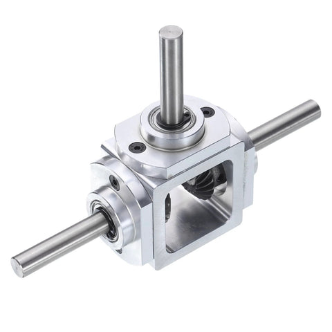 Bevel Gearbox 90 Degree Right Angle 1 To 1 Reversing Gearbox With Dope Dual Output Shafts, 1 Module 20 Teeth Bevel Gear, Aluminum Frame, 8mm Shaft