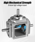 90 Degree Bevel Gearbox With Dual Output Shafts For 1 To 1 Transmission In Compact Aluminum Frame 6mm Shaft 20 Teeth Cone Gears