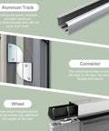 Details of 36 Inch Bifold Door Hardware Kit For Two Doors In Aluminum Top Mounted Sliding Barn Door System components