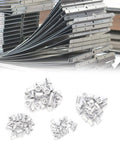 Aluminum Blind Rivet Nut Set 100 Pcs M4 M5 M6 M8 With Storage Box, Durable Hardware Assortment Kit shown with stacked metal panels.