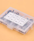 Aluminum Blind Rivets Set 120 Pieces Assorted Sizes Round Dome Head Pop Rivets With Smooth Mandrels in storage box