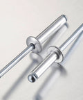 Close-up of 250 Pack Aluminum Blind Rivets Three Sixteenths By One Half Inch With Aluminum Grip And Steel Mandrel