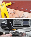 Installation of aluminum blind rivets 5mm by 10mm open end flat round head black 25 pcs pack for metal plate and leather jointing