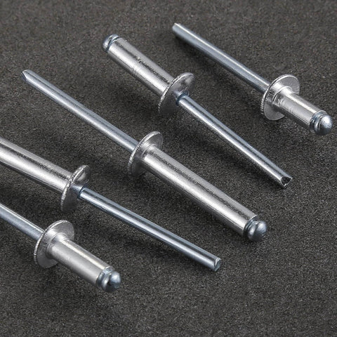 250 Pack Aluminum Blind Rivets Three Sixteenths By One Half Inch With Aluminum Grip And Steel Mandrel, arranged on surface