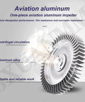 Aviation aluminum impeller for regenerative blower high efficiency air pump, showing centrifugal circulation and alloy material.