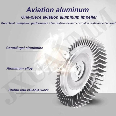 Aviation aluminum impeller for regenerative blower high efficiency air pump, showing centrifugal circulation and alloy material.