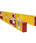Stabila Jamber 78-Inch and 32-Inch Aluminum Box Beam Level Set, yellow aluminum levels side view, made in Germany