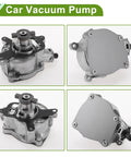 Brake Vacuum Pump For Volkswagen Beetle Golf Jetta Passat Rabbit SportWagen And Audi TT RS 2 point 5L 2006 2014 2012 2013 OE 07K145100H Aluminum Alloy Silver Tone 1 Pc Tuckbold Replacement Premium Quality Replacement For Easy Install In Engine Bay, showing multiple angles of aluminum alloy pump.