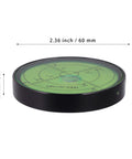 Durable aluminum high precision horizontal leveler with a 60mm circular vial, 12mm thick housing, 0.32 in per degree tilt sensitivity