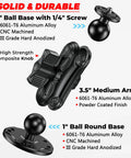 Aluminum Alloy Camera Mount With One Quarter Inch Tripod Adapter For GoPro Insta360 DJI Action Cameras shown disassembled