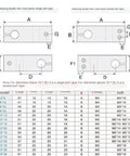 Technical drawing of aluminum optical shaft cross clamp with dimensions and specifications for 16mm double hole connector.