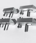 Aluminum Clamp Set Of Four For Fixtures And Hold Downs, CNC Machined 6061 Aluminum, Three Inch Long Clamps, 1/4-20 Threaded End