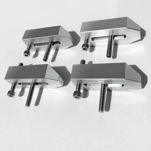 Aluminum Clamp Set Of Four For Fixtures And Hold Downs, CNC Machined 6061 Aluminum, Three Inch Long Clamps, 1/4-20 Threaded End