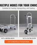 ✝️ Aluminum Truck, 2 in 1, 800 lbs Load Capacity, Heavy Duty Industrial Convertible Folding Hand Truck and Dolly showing both modes