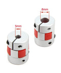 Two Pack Aluminum Plum Flexible Shaft Couplers 5mm To 8mm Bore, 20mm Diameter, 25mm Length, 5x8mm Motor Connector
