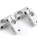 Aluminum Cross Clamp Pillar Support for Optical Axis Shaft 8 to 32 mm with 15 by 25 mm Outer Clamp Block, front view