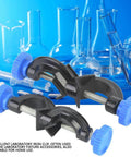 Aluminum Cross Clamps For Laboratory Supports 2 Pack Durable Metal Clips on blue background, ideal for lab and home use.