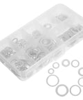 Aluminum Crush Washer Set With 200 Pieces Heat Resistant Oil Drain Plug Gaskets For Industrial Maintenance Portable Storage Box Included Multi Size Specifications For Emergency Repairs And Outdoor Work Gear