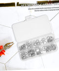 Aluminum Crush Washer Set With 200 Pieces Heat Resistant Oil Drain Plug Gaskets For Industrial Maintenance Portable Storage Box Included