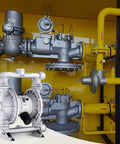 Air Operated Double Diaphragm Pump, 44GPM, Max 115PSI Air Waste Oil Pneumatic Transfer Pump with 2 Extra Diaphragms showcased on machinery.