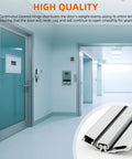 Heavy duty 83 inch continuous geared hinge set for storefront doors, two pieces, shown installed on commercial doors.