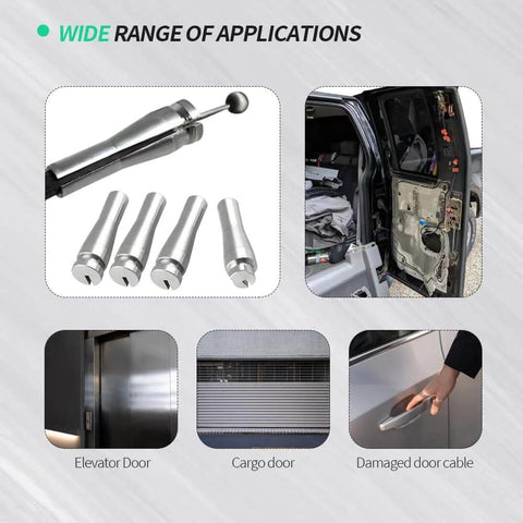 Aluminum 4 piece door latch cable repair kit with 3 standard ends and 1 locking cam end for Ford trucks and vans use cases