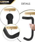 Aluminum 90 Degree Offset Door Pull Black Anodized 1 Inch 10 Inch Center with clear mounting and comfortable grip