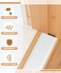 Image showing installed 4 Pcs Aluminum Door Saddle Thresholds For Doorways And Interior Fluted Design Heavy Duty Commercial Grade in silver.
